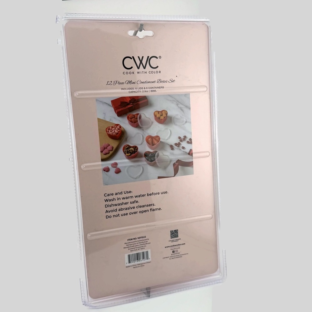 CWC Cook With Color Mini Heart Condiment Boxes - Pink - Picture 5 of 8